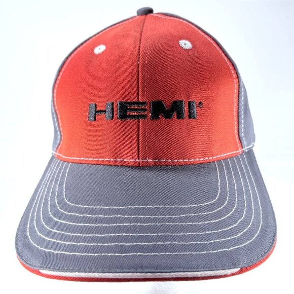 HEMI Orange and Gray Strapback Mens Baseball Cap Hat - Picture 2 of 8